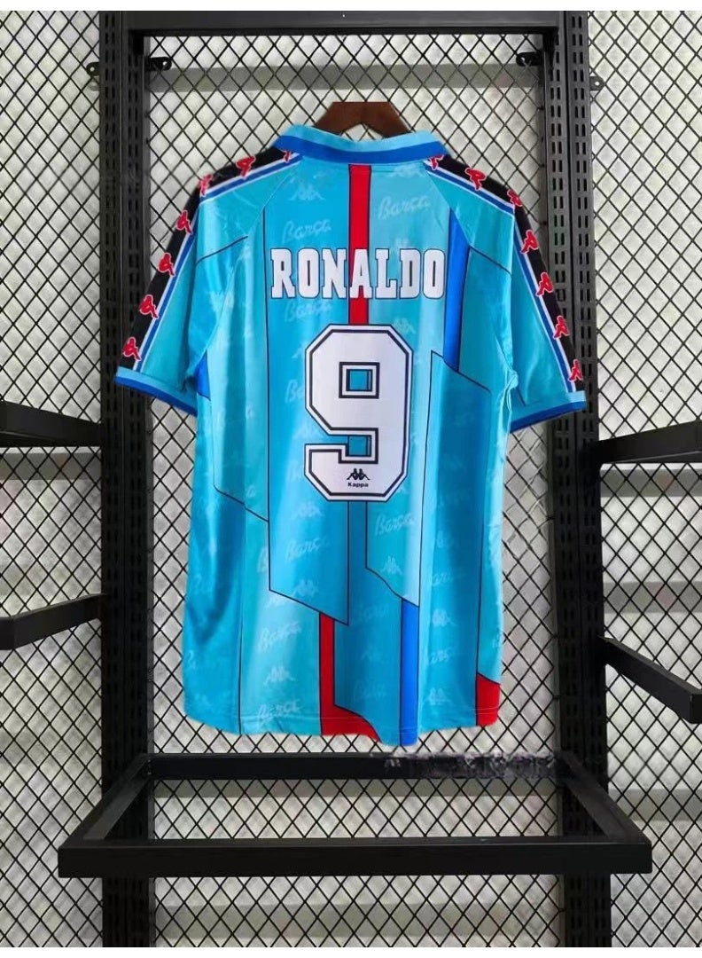 نادي بارشلونة لكرة القدم 1996 برشلونة ريترو لكرة القدم جيرسي #9 رونالدو ريترو لكرة القدم جيرسي هدية للجماهير والأصدقاء - Image 1